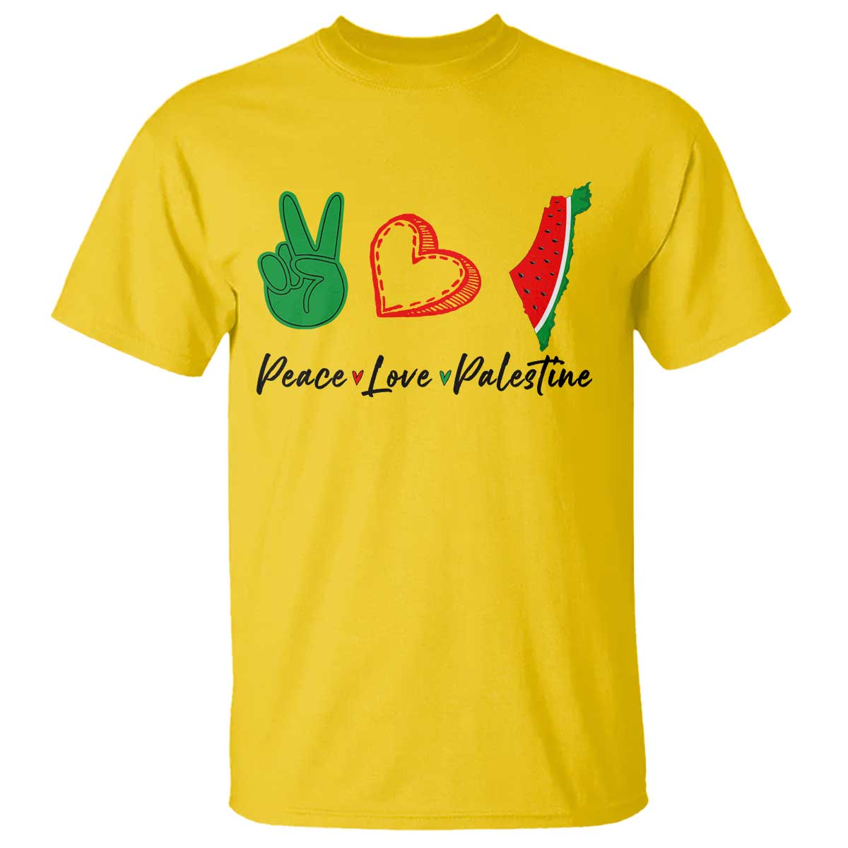 Peace Love Palestine T Shirt Gaza Palestinian Flag TS10 Daisy Print Your Wear