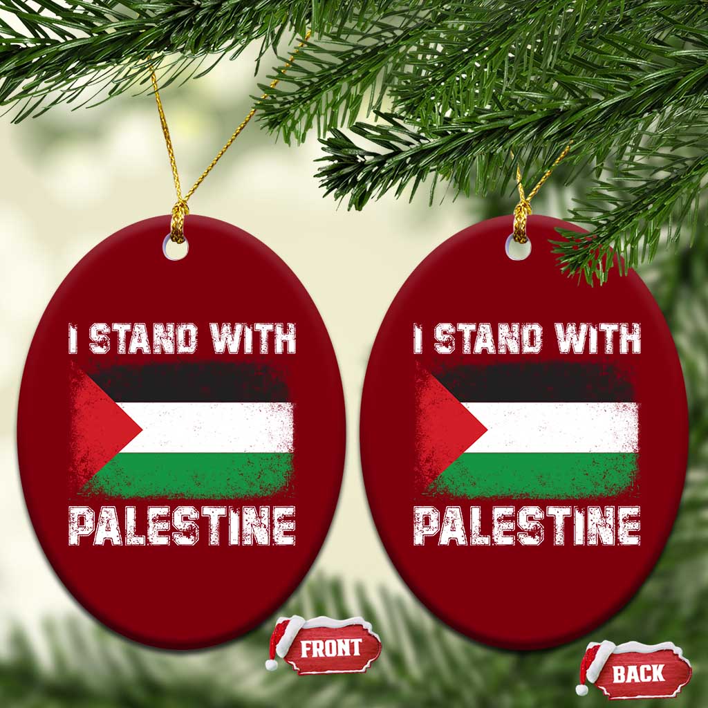 Stand With Palestine Ceramic Ornament Gaza Palestinian Flag TS10 Print Your Wear