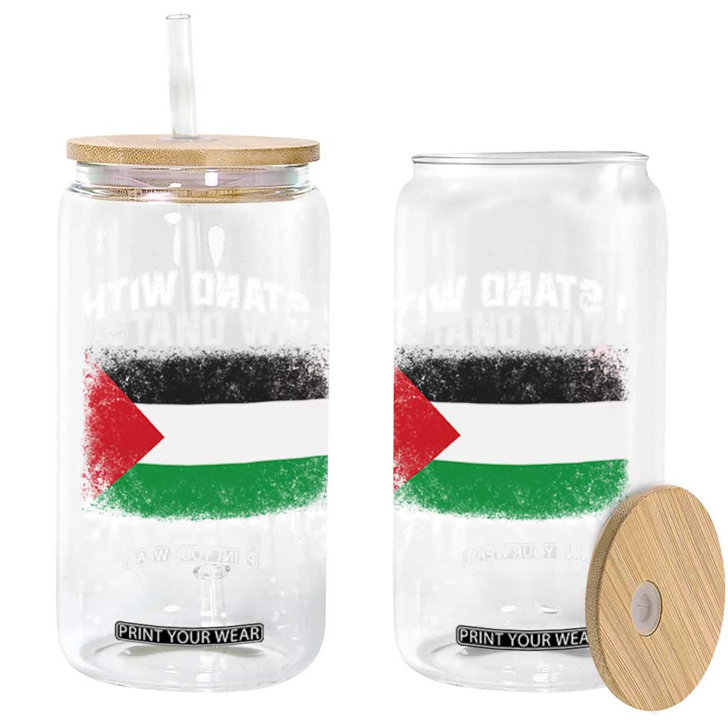 Stand With Palestine Glass Can Gaza Palestinian Flag TS10 Print Your Wear