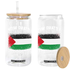 Stand With Palestine Glass Can Gaza Palestinian Flag TS10 Print Your Wear