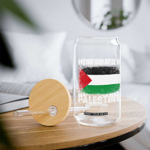 Stand With Palestine Glass Can Gaza Palestinian Flag TS10 Print Your Wear