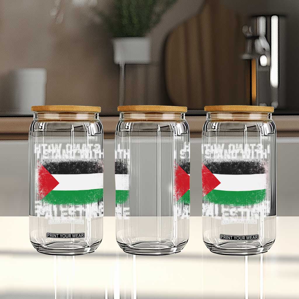 Stand With Palestine Glass Can Gaza Palestinian Flag TS10 Print Your Wear