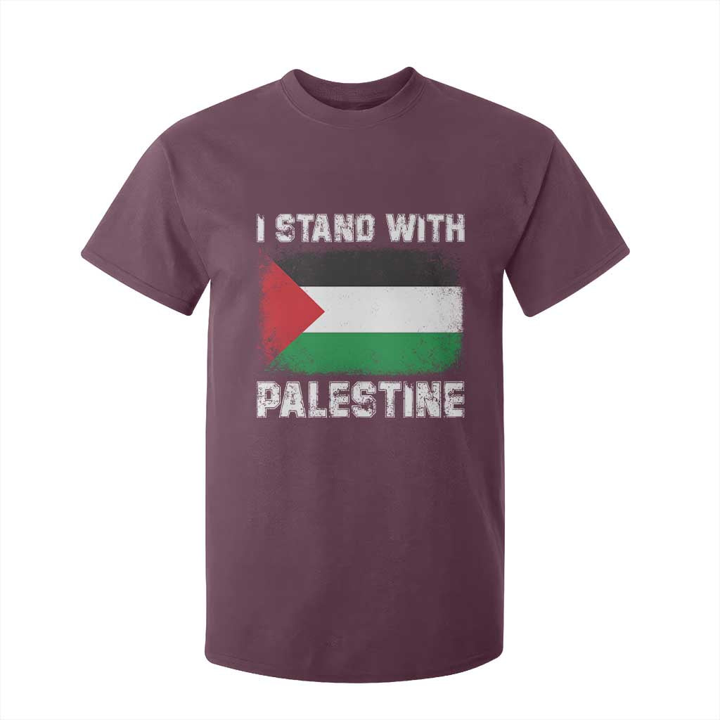 Stand With Palestine T Shirt For Kid Gaza Palestinian Flag TS10 Maroon Print Your Wear