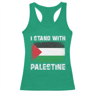 Stand With Palestine Racerback Tank Top Gaza Palestinian Flag TS10 Irish Green Print Your Wear