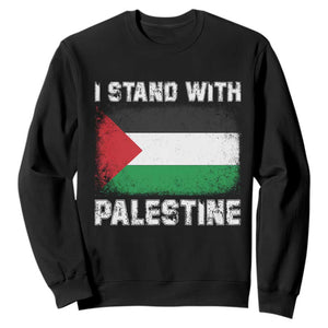 Stand With Palestine Sweatshirt Gaza Palestinian Flag TS10 Black Print Your Wear