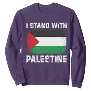 Stand With Palestine Sweatshirt Gaza Palestinian Flag TS10 Purple Print Your Wear