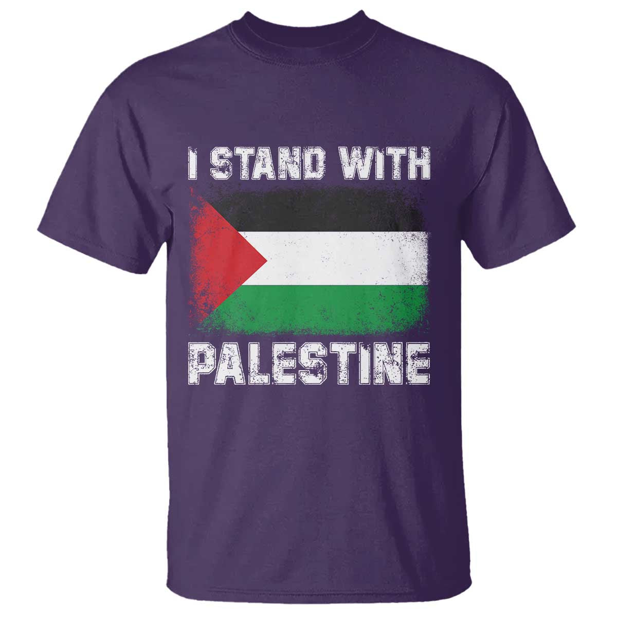 Stand With Palestine T Shirt Gaza Palestinian Flag TS10 Purple Print Your Wear