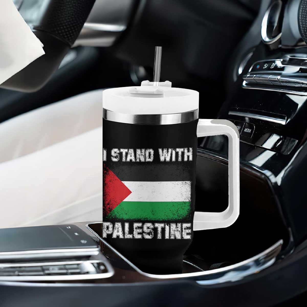 Stand With Palestine Tumbler With Handle Gaza Palestinian Flag TS10 Print Your Wear