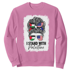 Stand With Palestine Sweatshirt Messy Bun Gaza Palestinian Flag TS10 Azalea Print Your Wear