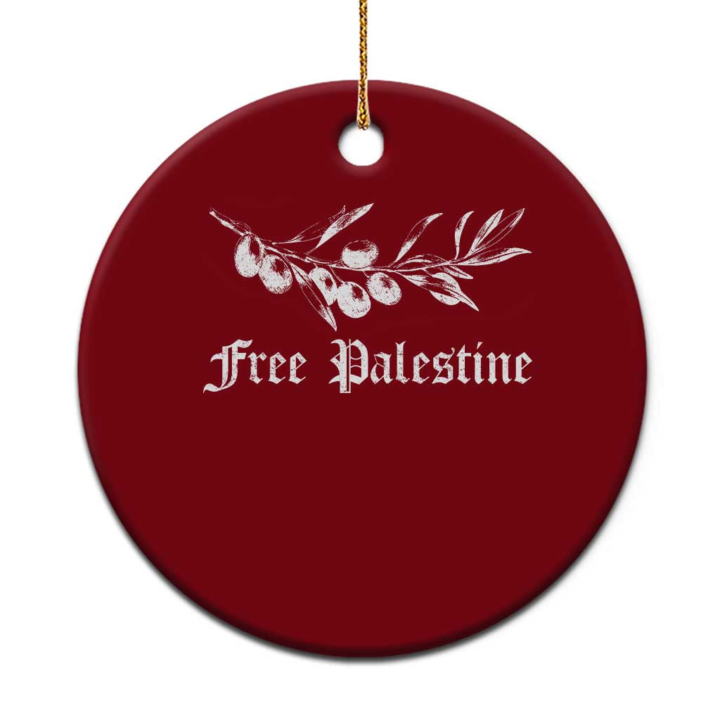 Free Palestine Ceramic Ornament Palestinian Olives Fruits TS10 1pc Red Print Your Wear