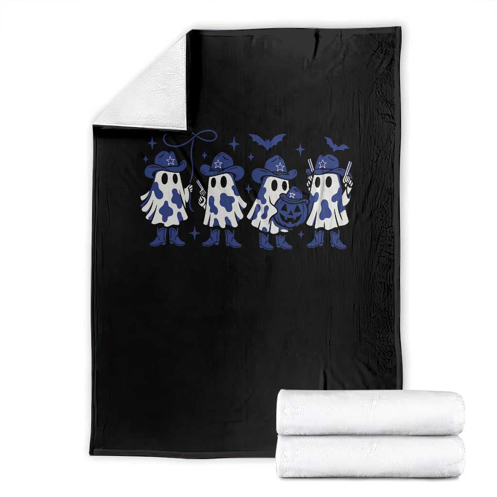 Ghost Halloween Throw Blanket Retro Halloween Costume Cowboy Fan TS10 Black Print Your Wear