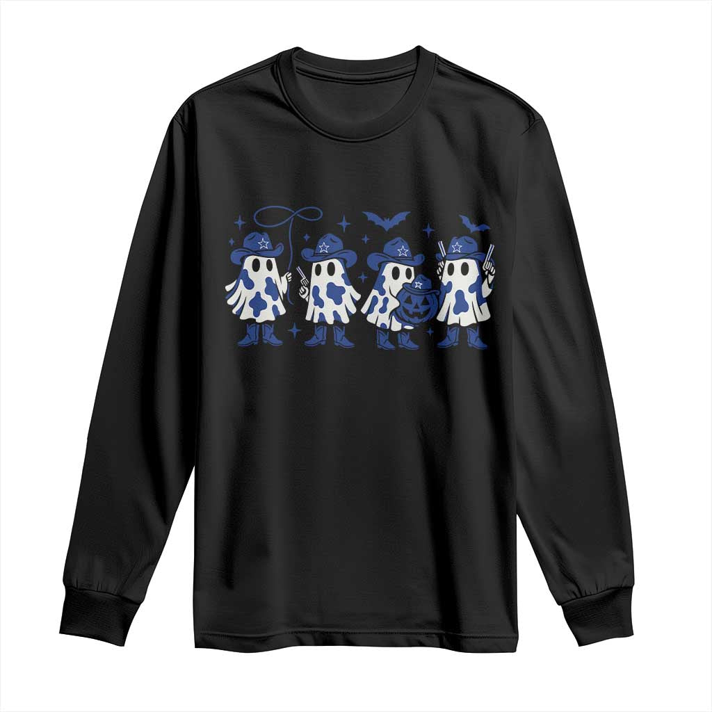 Ghost Halloween Long Sleeve Shirt Retro Halloween Costume Cowboy Fan TS10 Black Print Your Wear