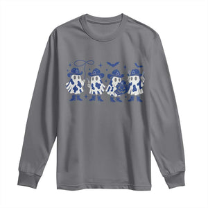 Ghost Halloween Long Sleeve Shirt Retro Halloween Costume Cowboy Fan TS10 Charcoal Print Your Wear