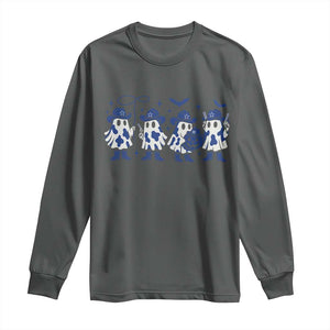 Ghost Halloween Long Sleeve Shirt Retro Halloween Costume Cowboy Fan TS10 Dark Heather Print Your Wear