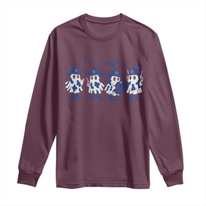 Ghost Halloween Long Sleeve Shirt Retro Halloween Costume Cowboy Fan TS10 Maroon Print Your Wear