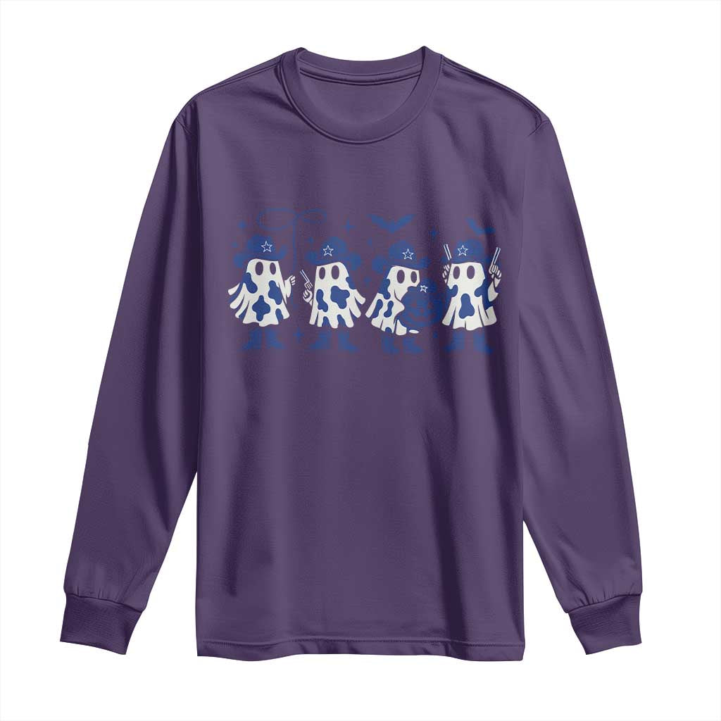 Ghost Halloween Long Sleeve Shirt Retro Halloween Costume Cowboy Fan TS10 Purple Print Your Wear