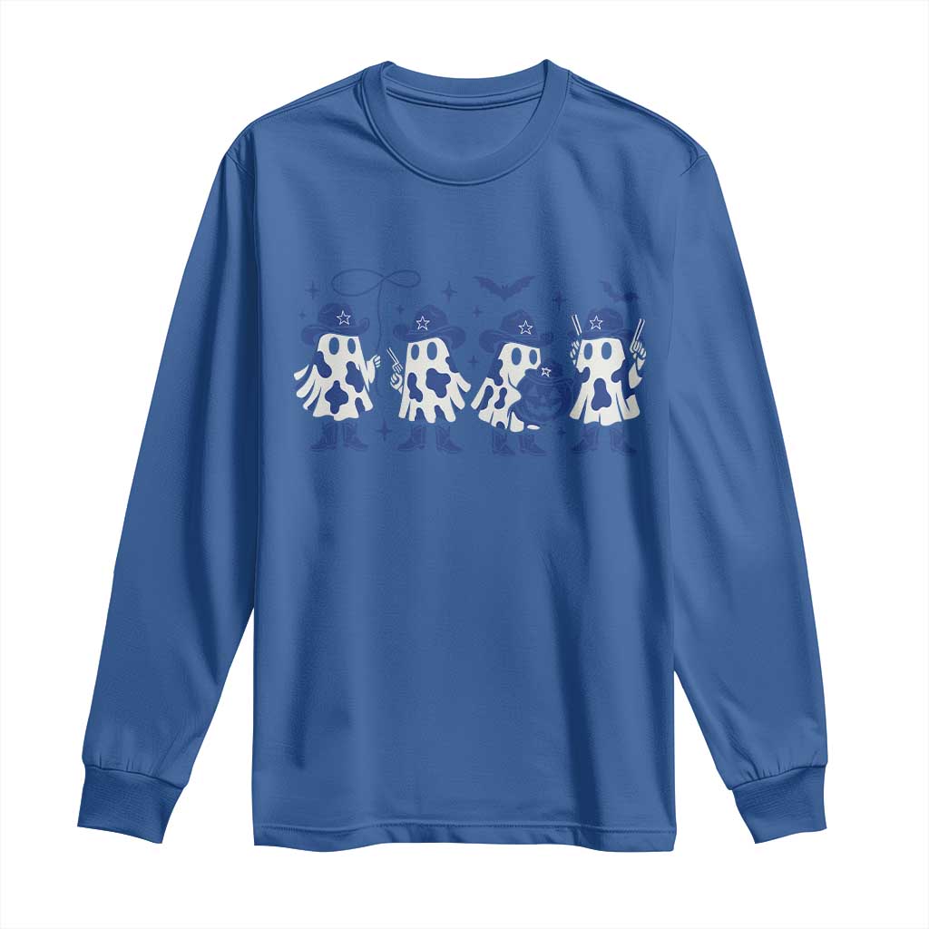 Ghost Halloween Long Sleeve Shirt Retro Halloween Costume Cowboy Fan TS10 Royal Blue Print Your Wear