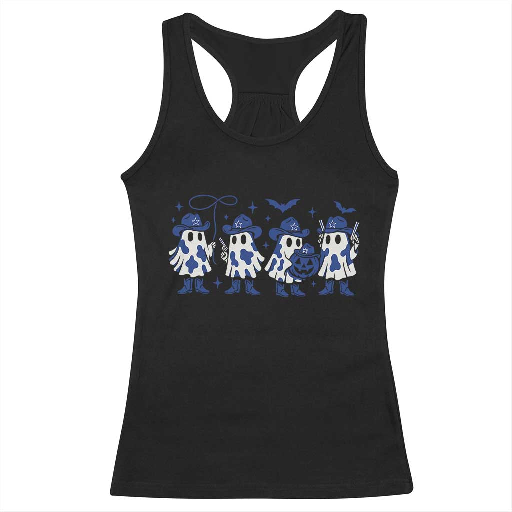 Ghost Halloween Racerback Tank Top Retro Halloween Costume Cowboy Fan TS10 Black Print Your Wear