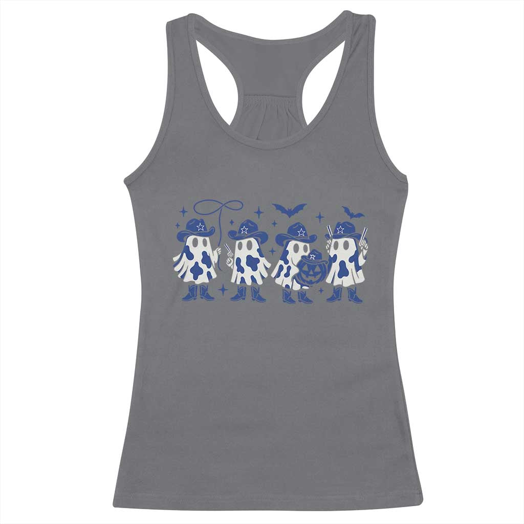 Ghost Halloween Racerback Tank Top Retro Halloween Costume Cowboy Fan TS10 Charcoal Print Your Wear