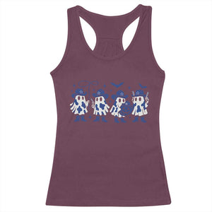 Ghost Halloween Racerback Tank Top Retro Halloween Costume Cowboy Fan TS10 Maroon Print Your Wear