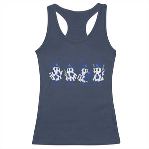 Ghost Halloween Racerback Tank Top Retro Halloween Costume Cowboy Fan TS10 Navy Print Your Wear