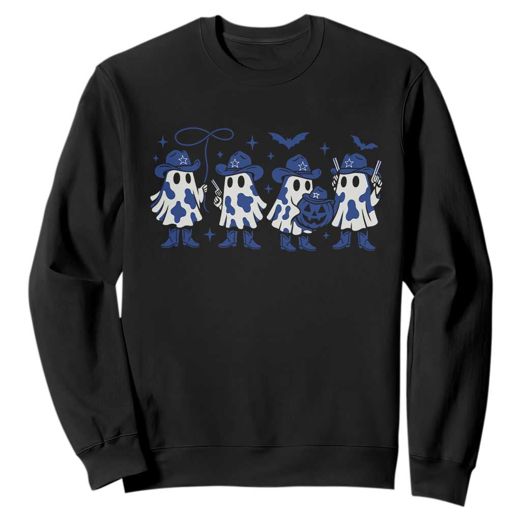 Ghost Halloween Sweatshirt Retro Halloween Costume Cowboy Fan TS10 Black Print Your Wear