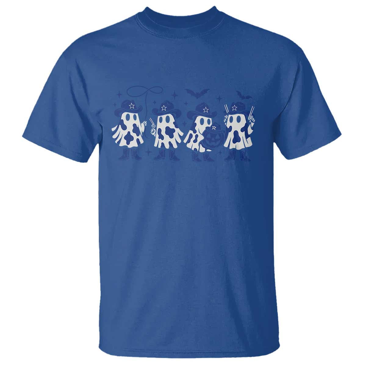 Ghost Halloween T Shirt Retro Halloween Costume Cowboy Fan TS10 Royal Blue Print Your Wear