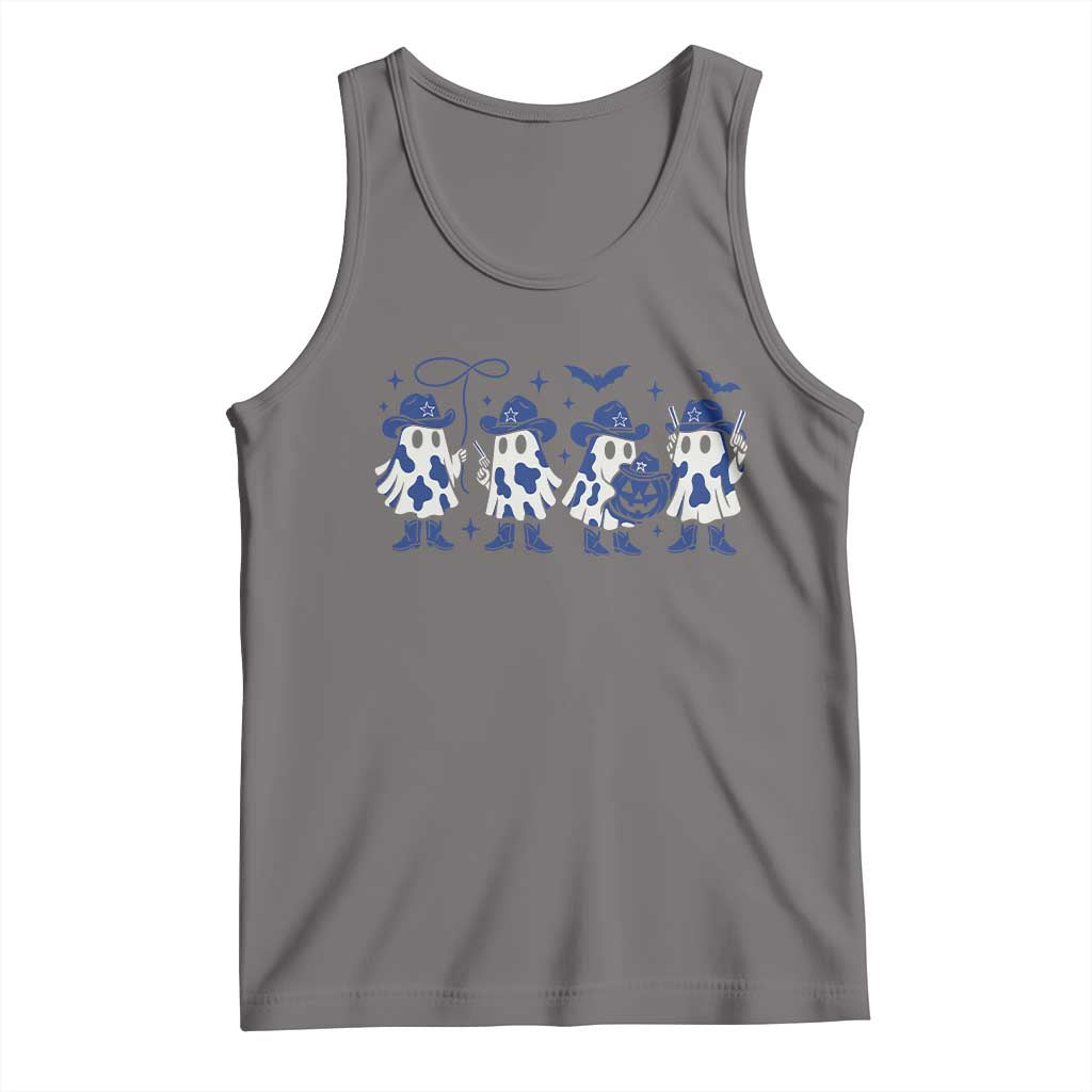 Ghost Halloween Tank Top Retro Halloween Costume Cowboy Fan TS10 Deep Heather Print Your Wear
