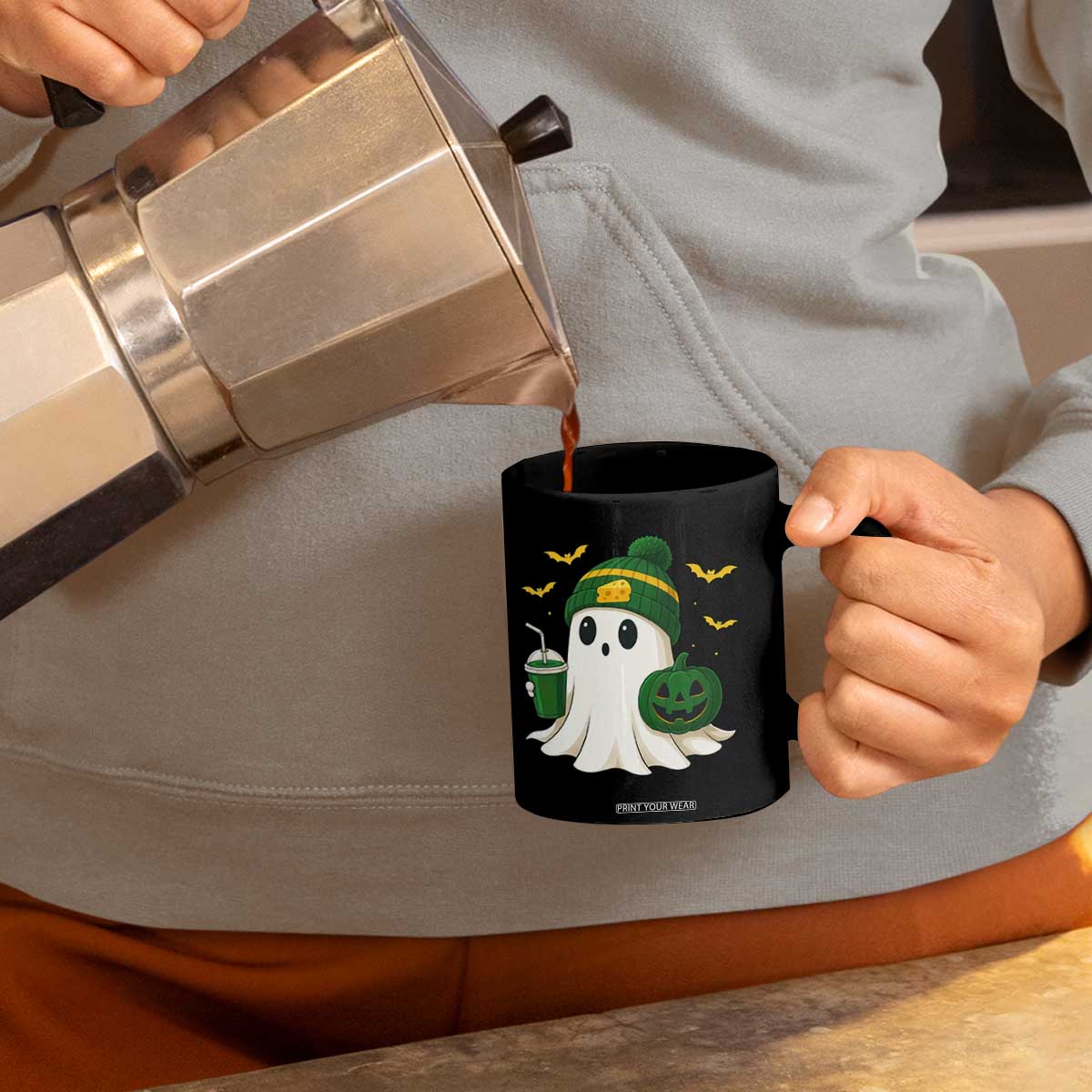 Halloween GB Ghost Coffee Mug Pumpkin Ghost Costume Cheesehead TS10 Print Your Wear