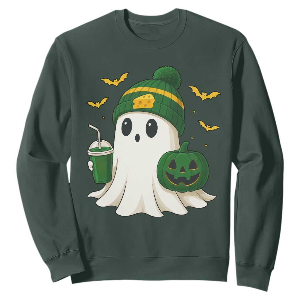 Halloween GB Ghost Sweatshirt Pumpkin Ghost Costume Cheesehead TS10 Dark Forest Green Print Your Wear