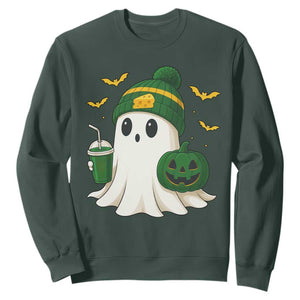 Halloween GB Ghost Sweatshirt Pumpkin Ghost Costume Cheesehead TS10 Dark Forest Green Print Your Wear