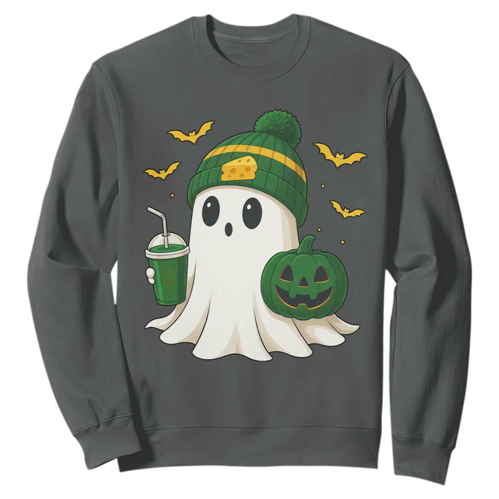 Halloween GB Ghost Sweatshirt Pumpkin Ghost Costume Cheesehead TS10 Dark Heather Print Your Wear