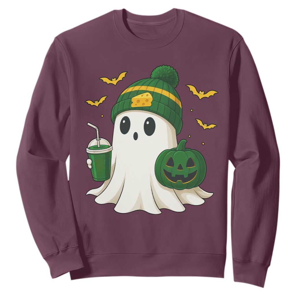 Halloween GB Ghost Sweatshirt Pumpkin Ghost Costume Cheesehead TS10 Maroon Print Your Wear