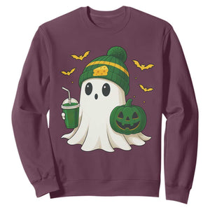 Halloween GB Ghost Sweatshirt Pumpkin Ghost Costume Cheesehead TS10 Maroon Print Your Wear