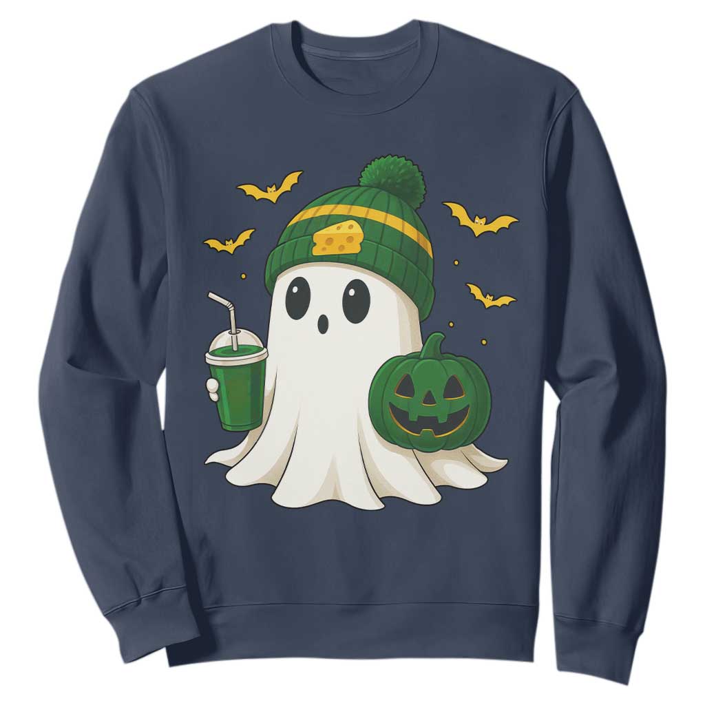 Halloween GB Ghost Sweatshirt Pumpkin Ghost Costume Cheesehead TS10 Navy Print Your Wear