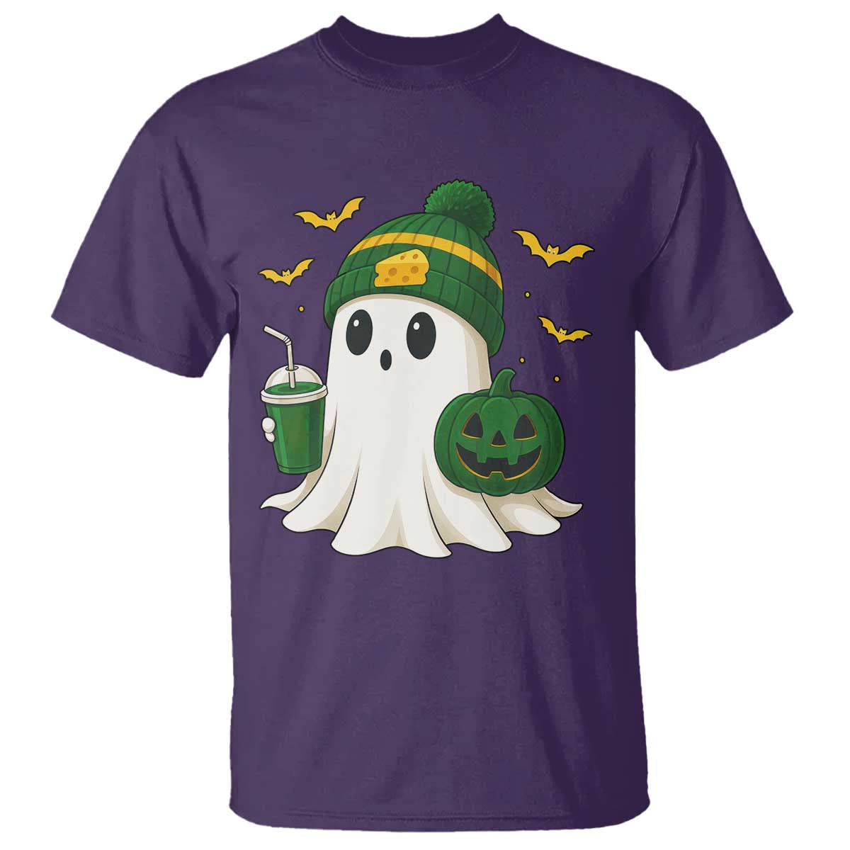 Halloween GB Ghost T Shirt Pumpkin Ghost Costume Cheesehead TS10 Purple Print Your Wear