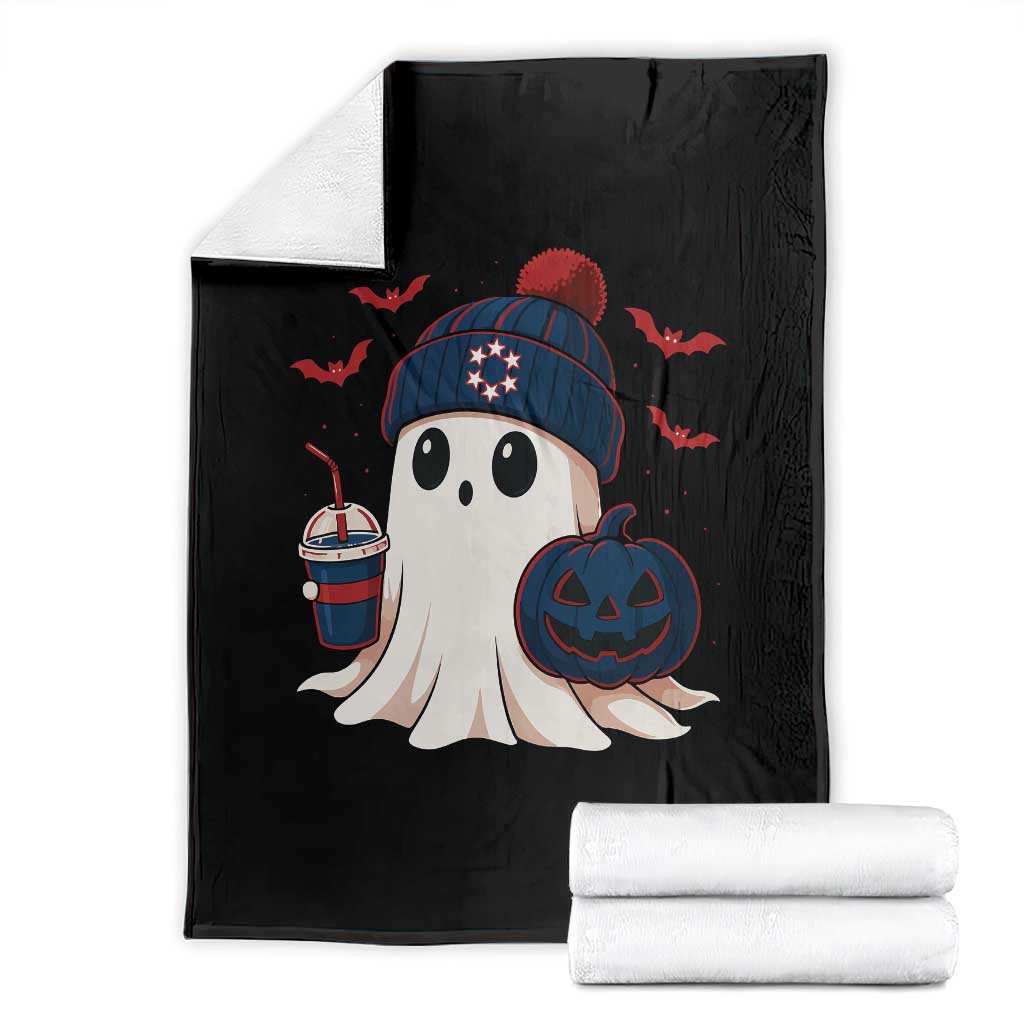 Ghost Halloween Throw Blanket Retro Patriot Halloween Costume TS10 Black Print Your Wear
