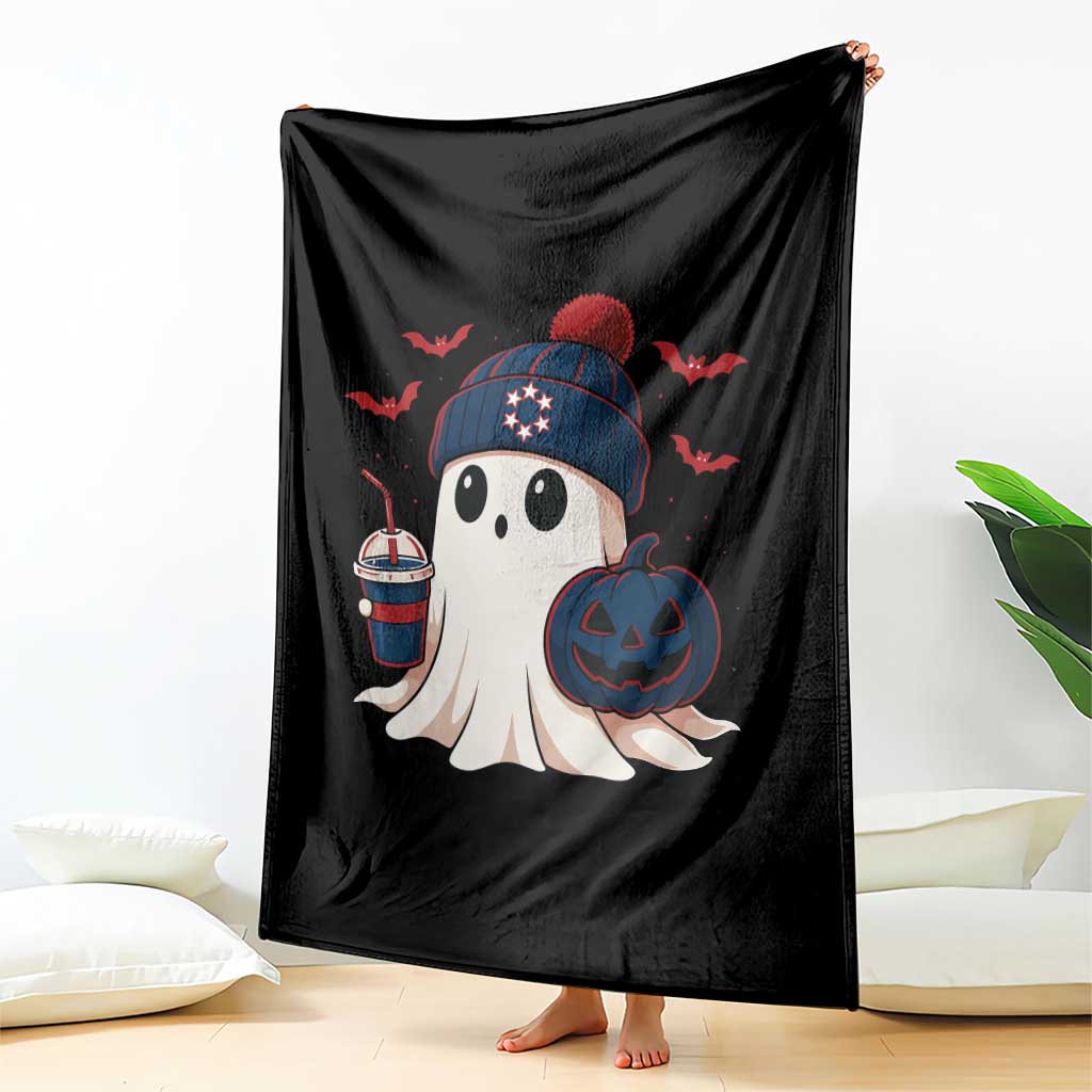 Ghost Halloween Throw Blanket Retro Patriot Halloween Costume TS10 Print Your Wear