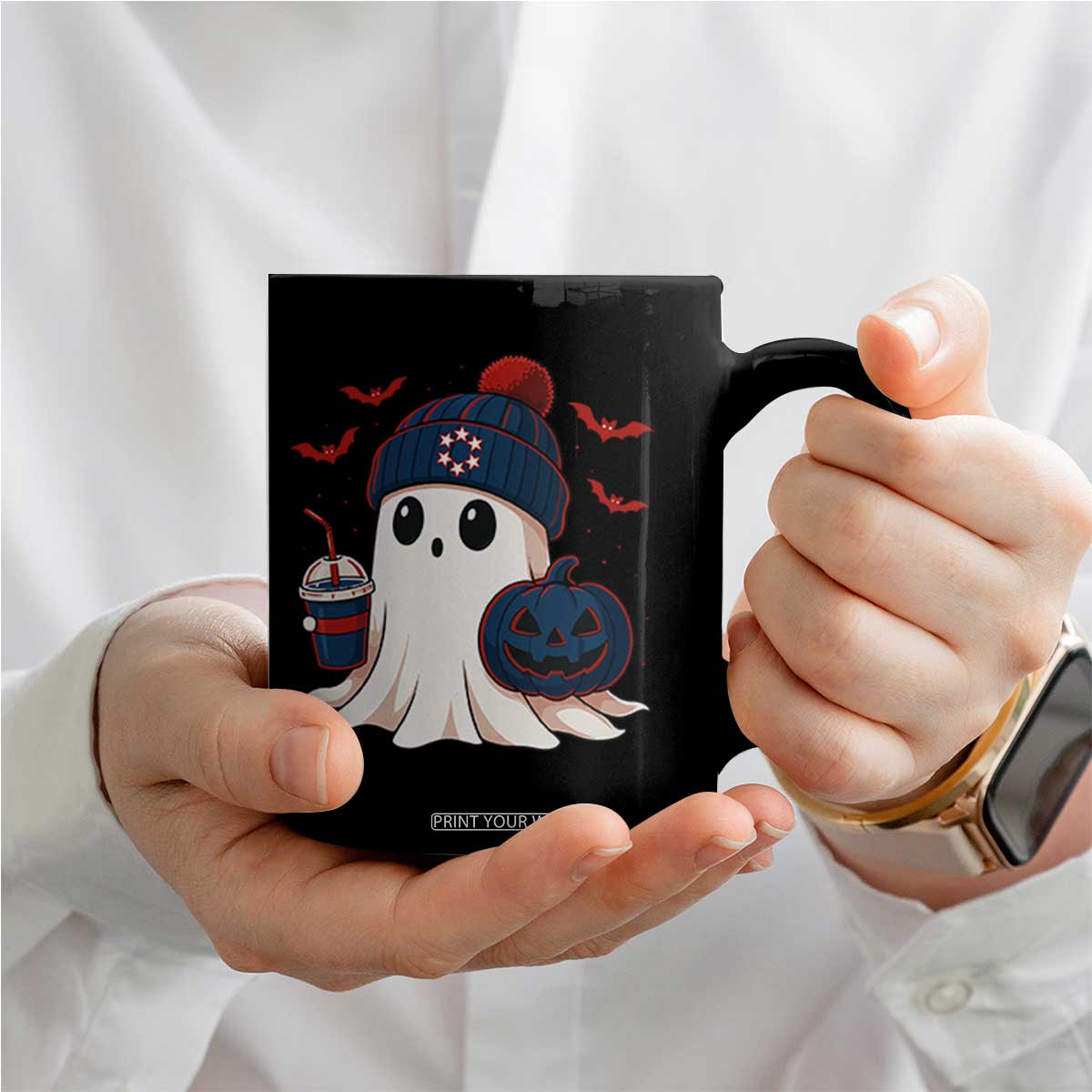 Ghost Halloween Coffee Mug Retro Patriot Halloween Costume TS10 Print Your Wear