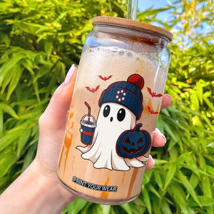 Ghost Halloween Glass Can Retro Patriot Halloween Costume TS10 Black Print Your Wear