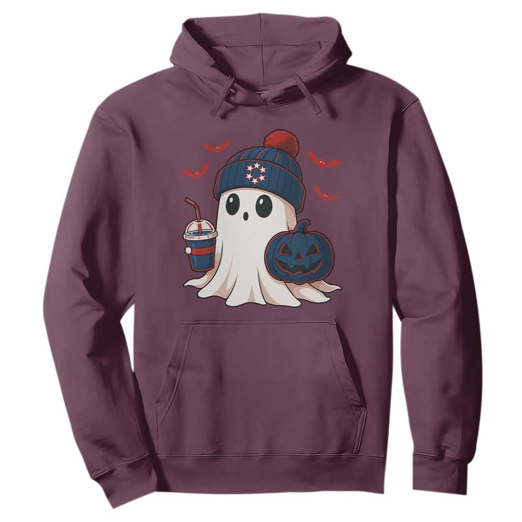 Ghost Halloween Hoodie Retro Patriot Halloween Costume TS10 Maroon Print Your Wear
