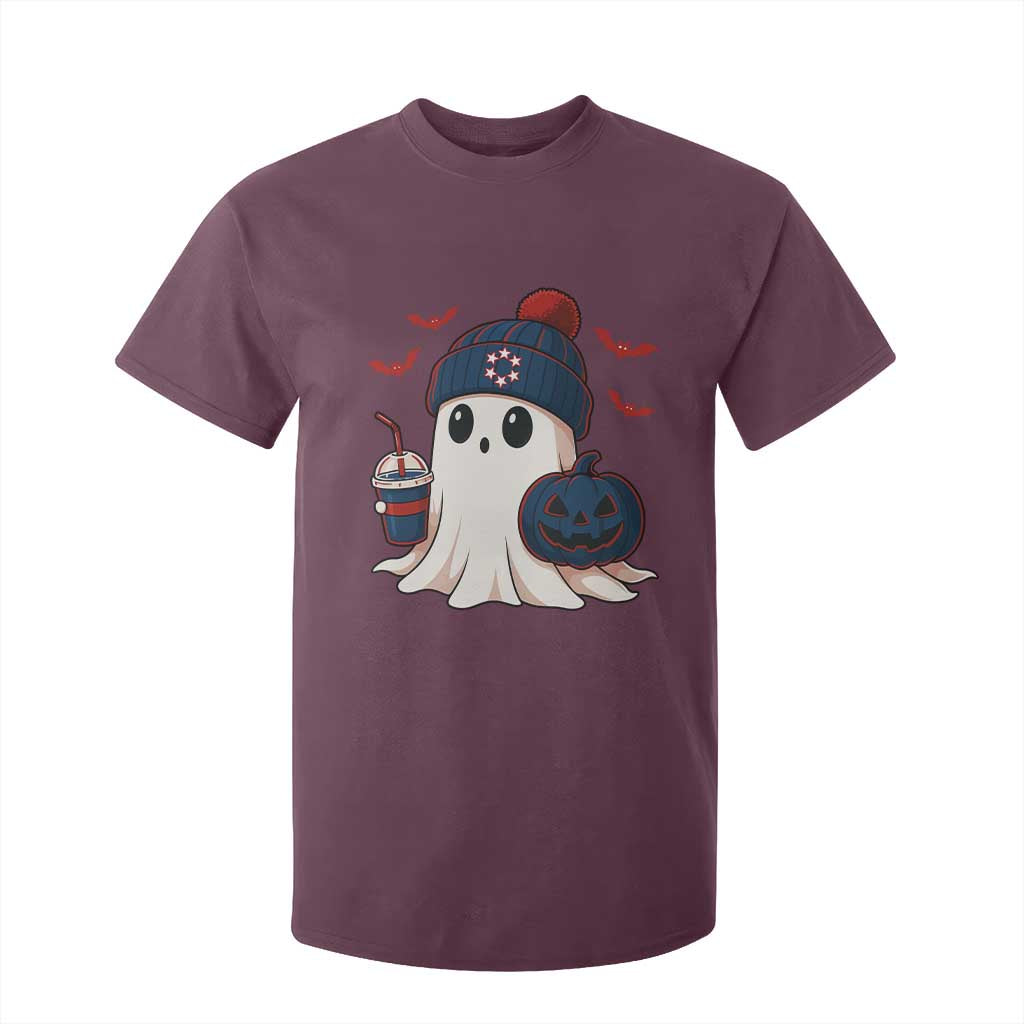 Ghost Halloween T Shirt For Kid Retro Patriot Halloween Costume TS10 Maroon Print Your Wear