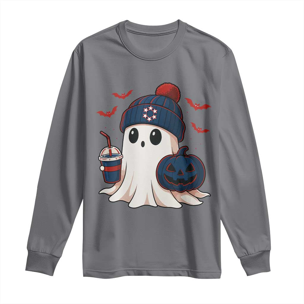 Ghost Halloween Long Sleeve Shirt Retro Patriot Halloween Costume TS10 Charcoal Print Your Wear