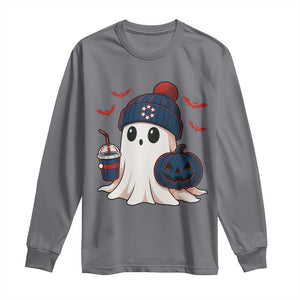 Ghost Halloween Long Sleeve Shirt Retro Patriot Halloween Costume TS10 Charcoal Print Your Wear