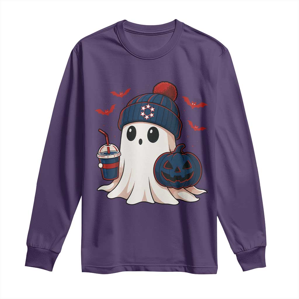 Ghost Halloween Long Sleeve Shirt Retro Patriot Halloween Costume TS10 Purple Print Your Wear