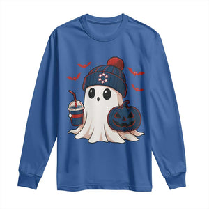 Ghost Halloween Long Sleeve Shirt Retro Patriot Halloween Costume TS10 Royal Blue Print Your Wear