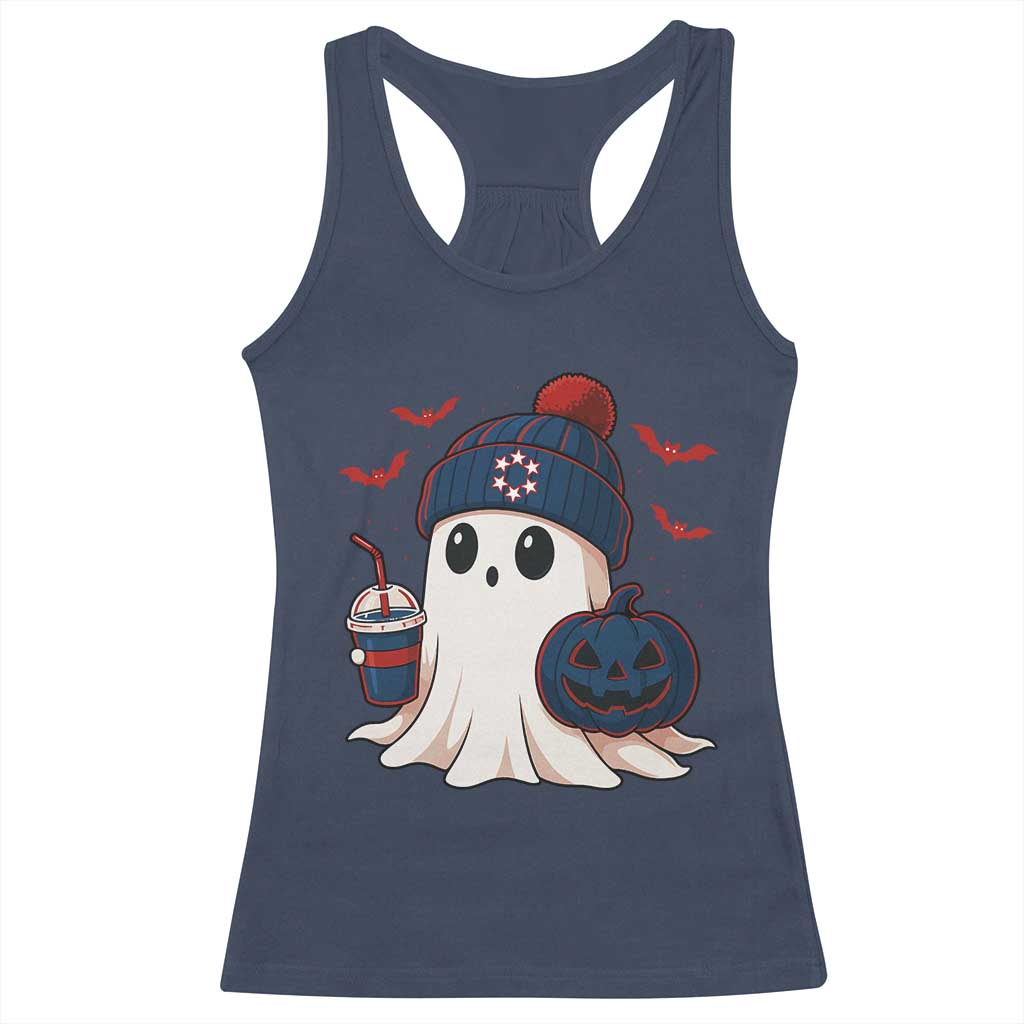 Ghost Halloween Racerback Tank Top Retro Patriot Halloween Costume TS10 Navy Print Your Wear