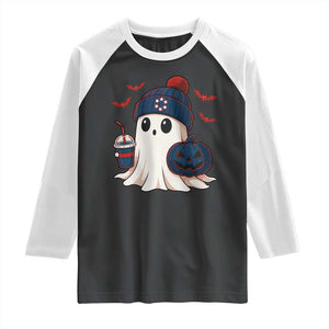 Ghost Halloween Raglan Shirt Retro Patriot Halloween Costume TS10 Black White Print Your Wear