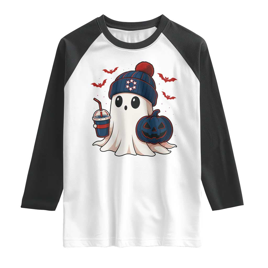 Ghost Halloween Raglan Shirt Retro Patriot Halloween Costume TS10 White Black Print Your Wear
