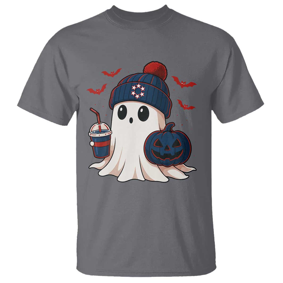 Ghost Halloween T Shirt Retro Patriot Halloween Costume TS10 Charcoal Print Your Wear